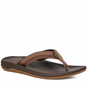 Quarter turn Men's TEVA Footwear style name Hurricane Flip in color Archive Ladder Bison. Sku: 1169492-AVLD