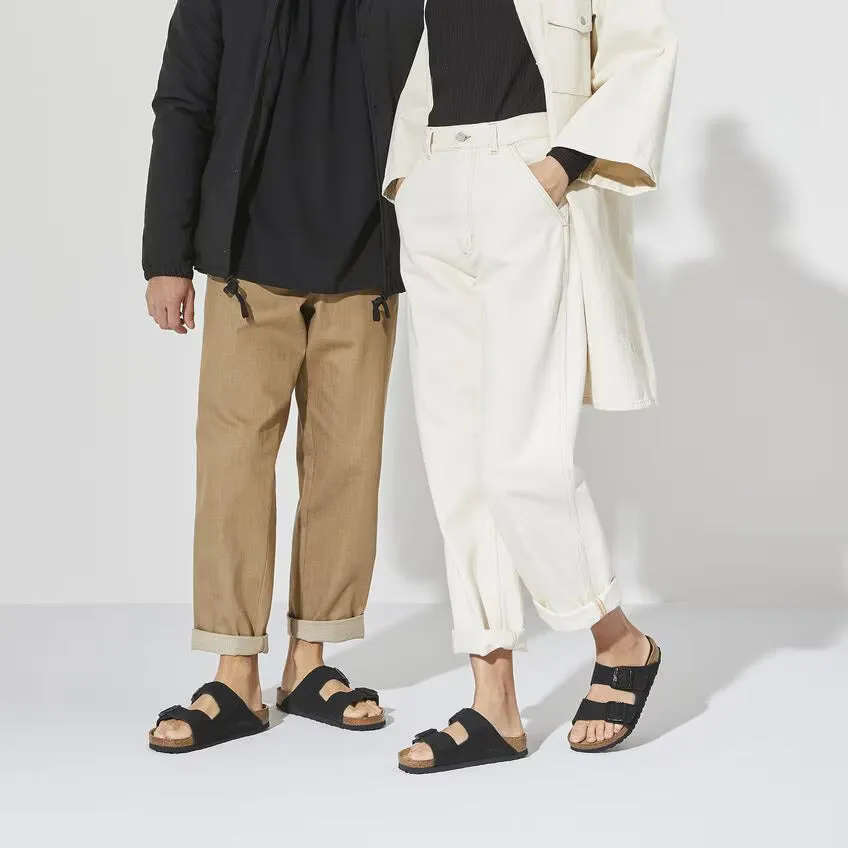 Arizona Soft Footbed : Black Suede Adjustable Walking Shoes Evening Ease