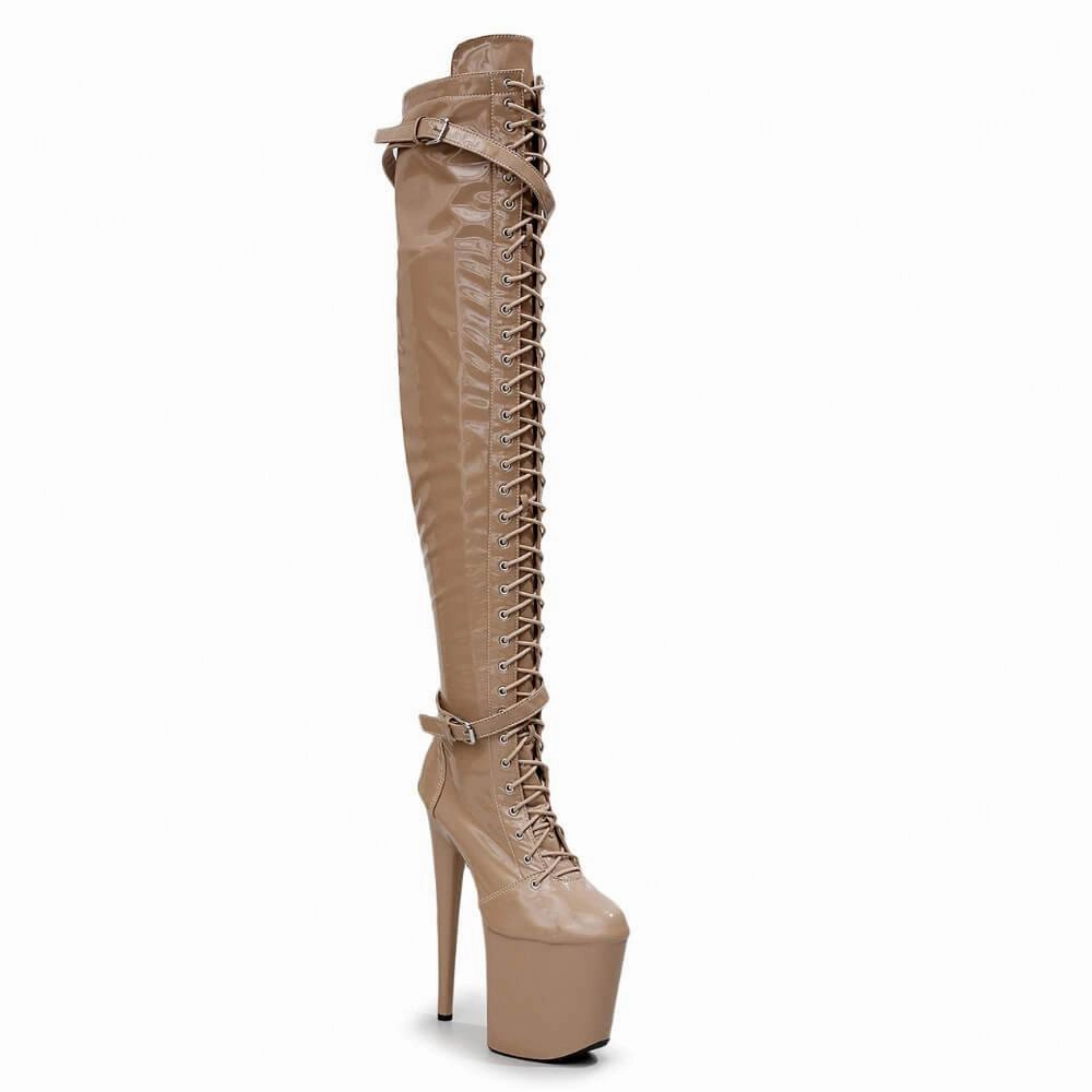 Lexx - Dark Tan Wet Look - Street Sole Fashion Icon