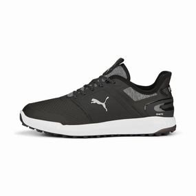 running for a way to stay independent hill training running gear IGNITE ELEVATE Wide Spikeless Golf Shoes | Puma Black / Puma Silver