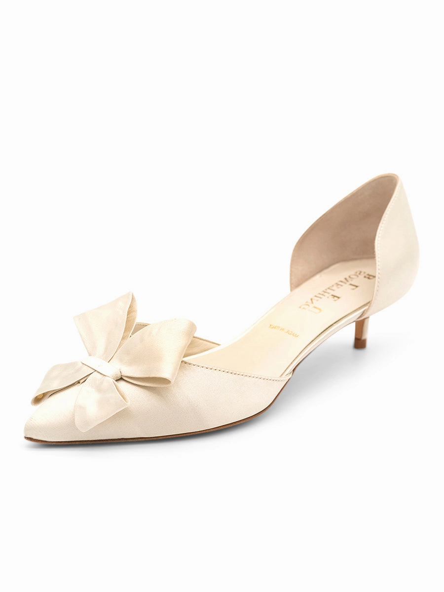 Classic Black Top Pick Cliff d'Orsay Kitten Heel