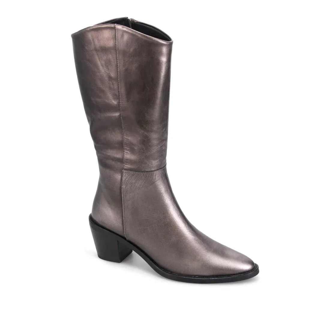 Dance Edge Cushioned Step Cold Weather Commuter Insulated Shell Bueno Women's Vanessa Mid Boot in Pewter Metallic