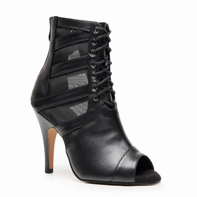 Pointed Toe Heels Jett - Black Vegan Leather   - Street Sole