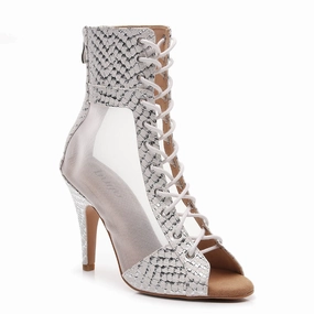 Wedding Heels for Bridesmaids High Quality Shoes Jezika - White Metallic Snake - Street Sole