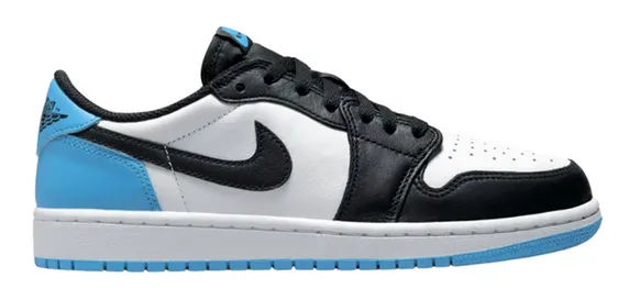 Jordan 1 Low Black Dark Powder Blue (W) Breathable Indoor Fitness Stretchable