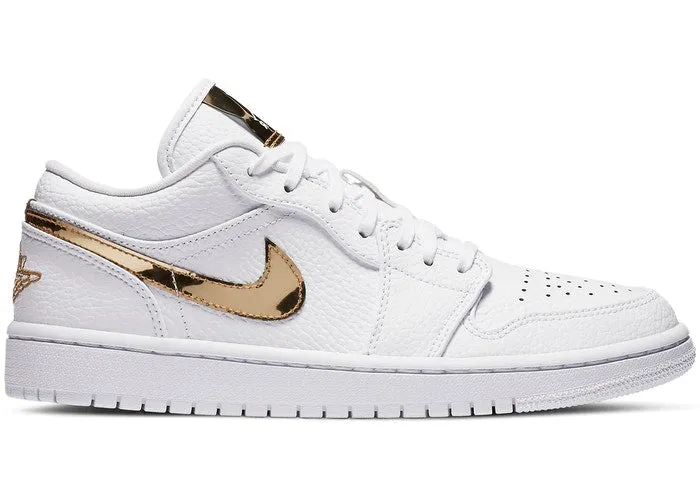 Bright Neon Jordan 1 Low White Metallic Gold (W)