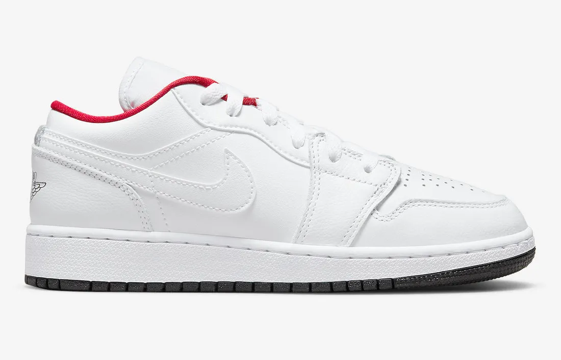 night walk Jordan 1 Low White Red Black (GS)