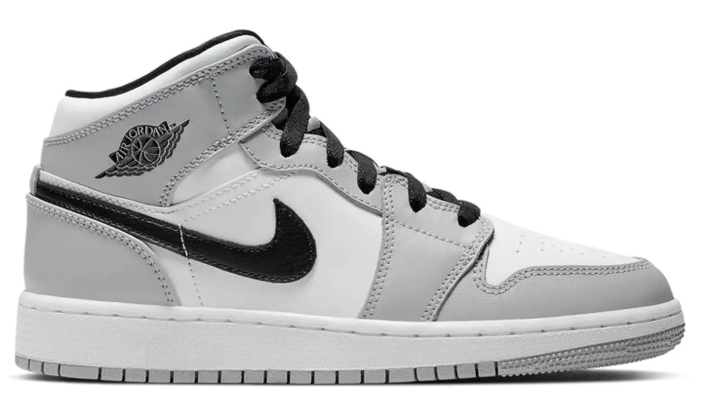 Jordan 1 Mid Light Smoke Grey (GS) Quiet Step