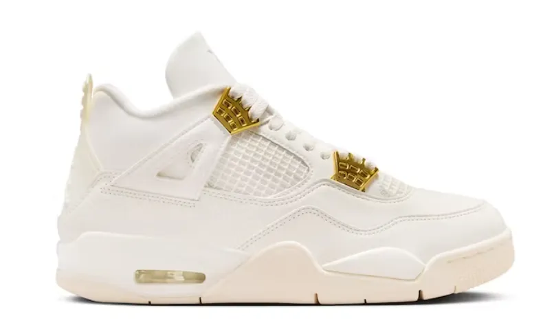 Smooth Soles Comfort Shank Jordan 4 Retro Metallic Gold