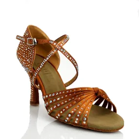 Joya - Tan Satin - Suede Sole - Dance Floor Only Easy Style