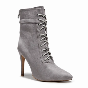 Khadija - Grey Vegan Suede - Street Sole Memory Foam