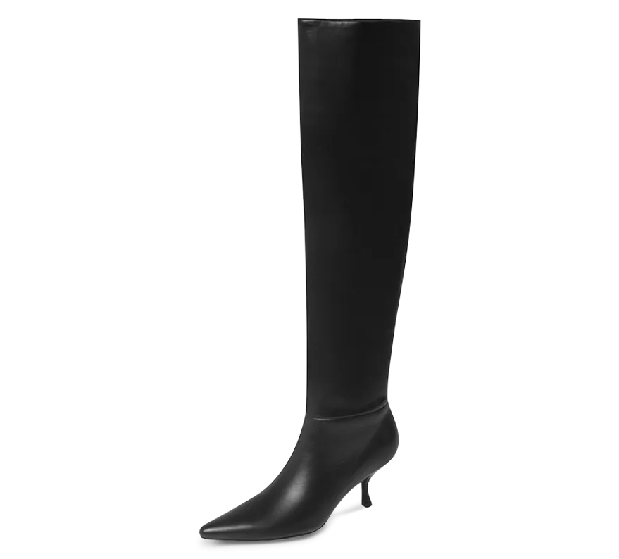Kitten Heel Knee High Boots Elegant Vibe