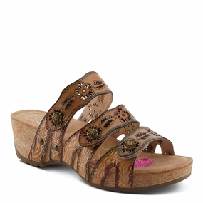 L'ARTISTE WOMENS CARBONE - TAN MULTI Chic Vacation Sandals Foot Freedom