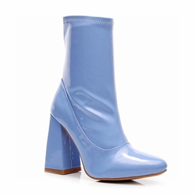 La Gogo Ankle Boot - Periwinkle Wet Look - Street Sole Comfortable Edge