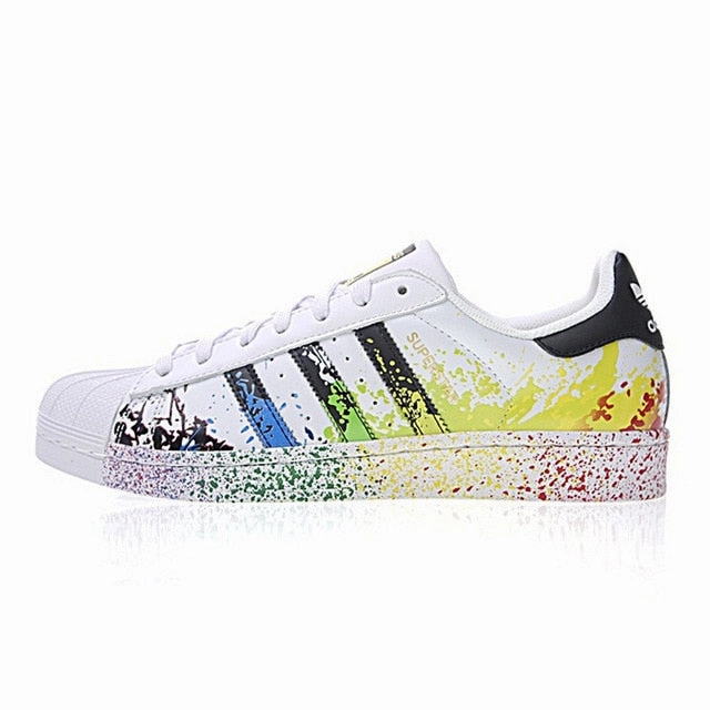 Authentic Adidas Clover Superstar Gold Label Men and Women Skateboarding Shoes Shine Bright