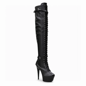 Lexx - Black Vegan Leather - Street Sole Evening Boots