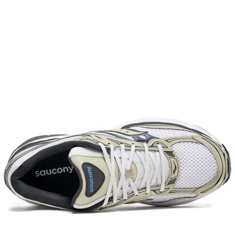Saucony Progird Omni 9 - White/Gold running in bumpy tracks shoes