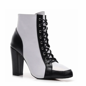 Bold Glam Logan - Black White Vegan Leather - Street Sole