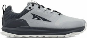 Quarter turn view Men's Altra Footwear style name Lone Peak 9 Waterproof Low in color GRAY. Sku: AL0A85PM-220