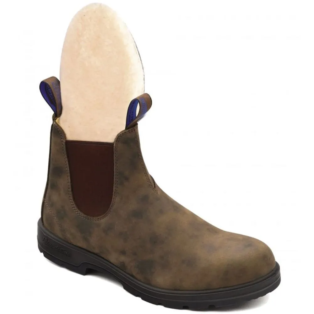 Long Hike Noise free Blundstone Winter Thermal Classic 584 in Rustic Brown Toe Protection