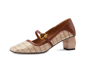 Final Touch Louise Vintage Block Heel Pumps