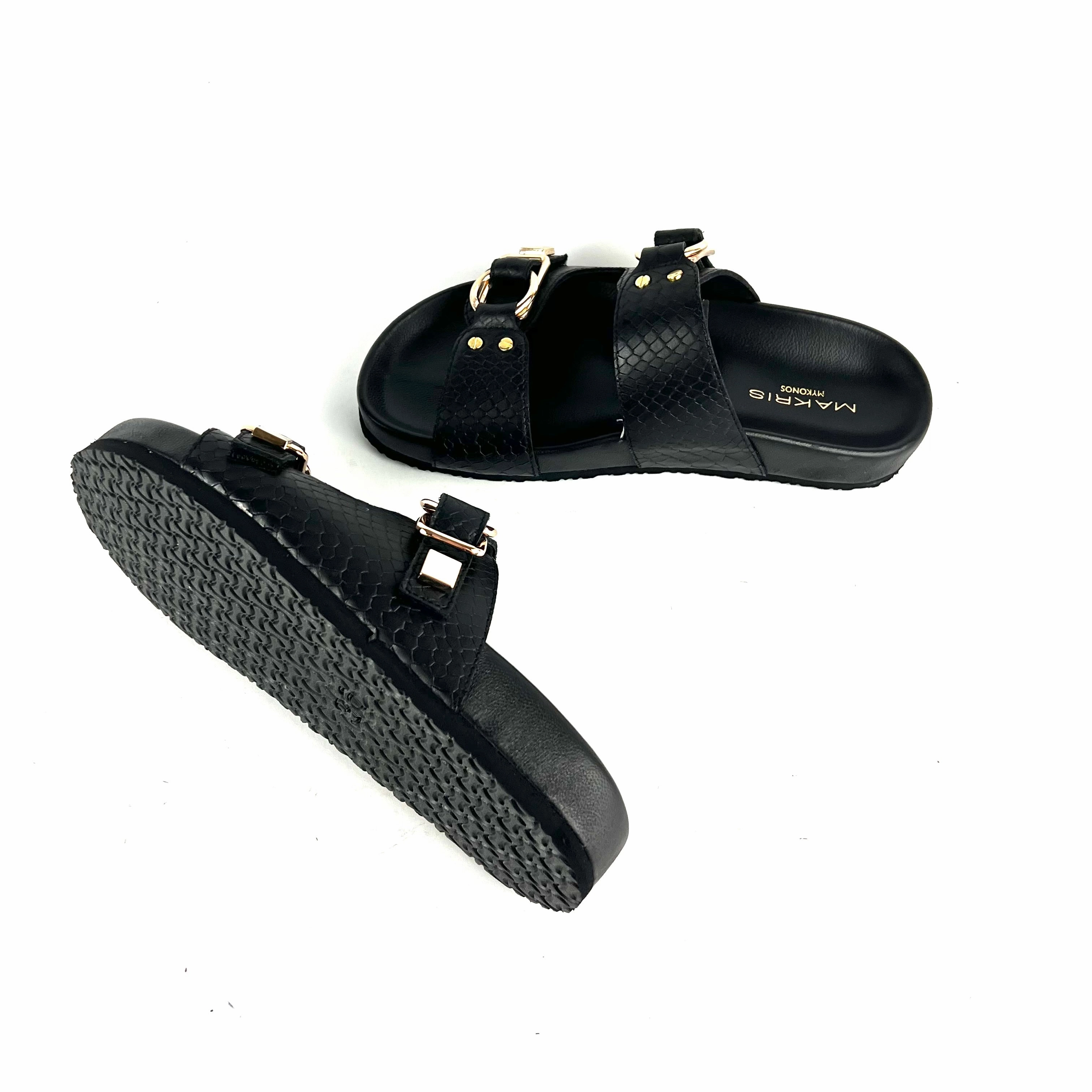 Makris - V56 Sandal (Black Snake) Fast Go Slide Ease