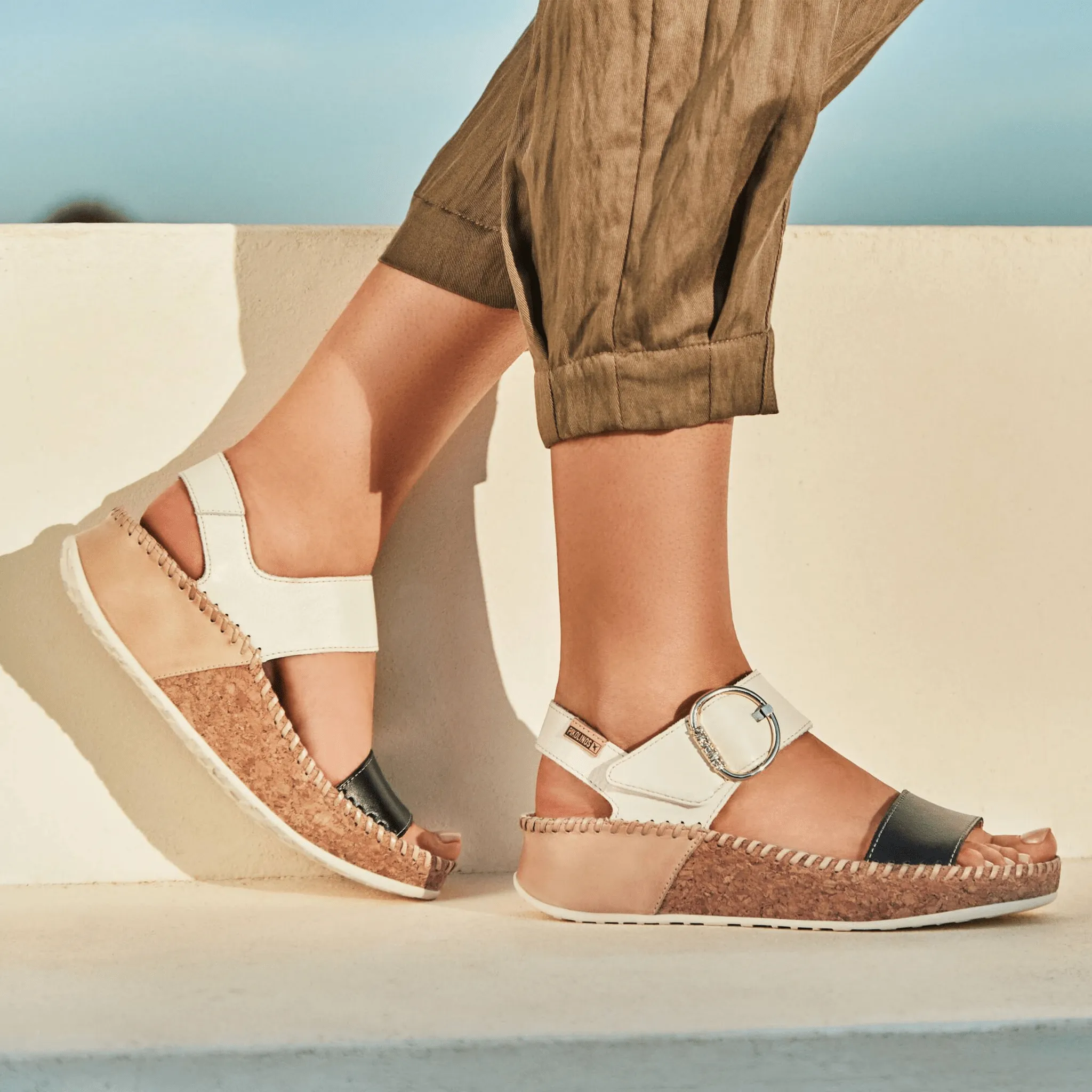 Move Bold Marina Platform Back Strap | Leather | Black/Ivory