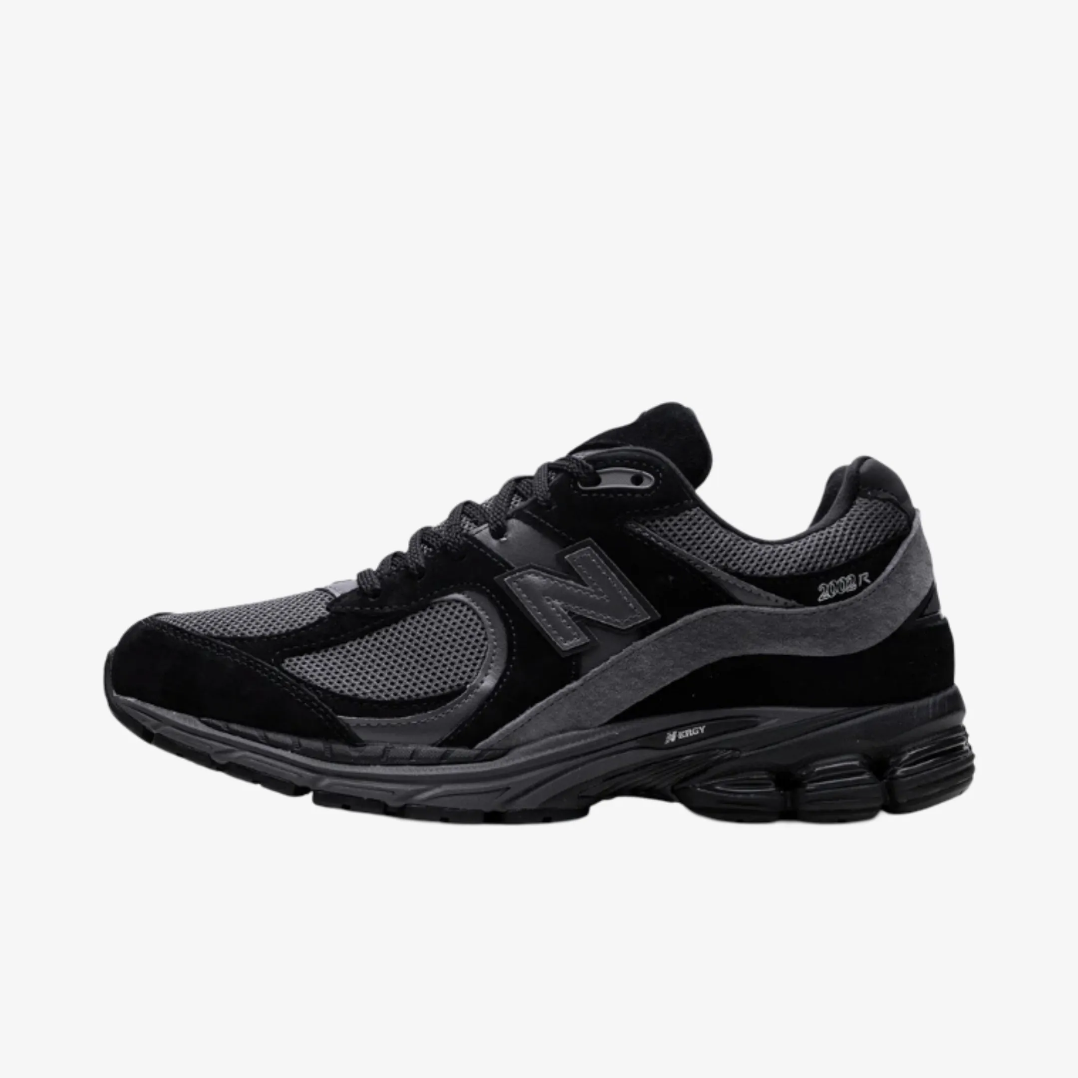 (Men's) New Balance 2002R 'Black Magnet' (2024) M2002RBL Comfortable ankle support running during a windy day