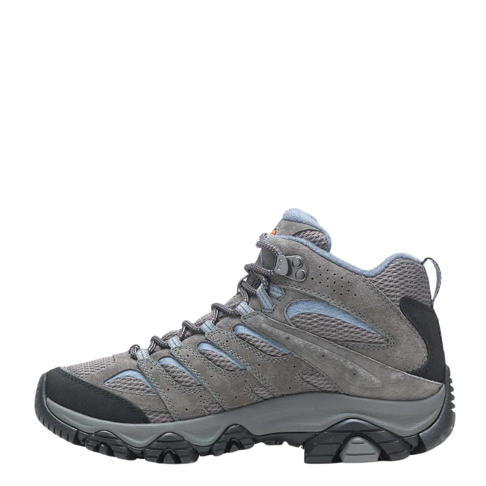 Merrell Women's Moab 3 Mid Waterproof in Granite Weather-Ready Breathable Snowy Path Comfort Lining Trail Runner