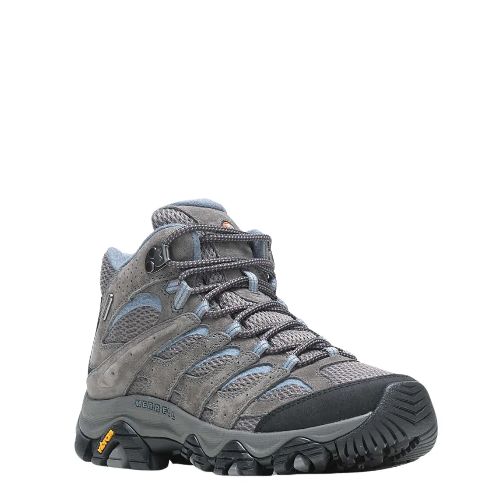 Merrell Women's Moab 3 Mid Waterproof in Granite Weather-Ready Shock Absorbing Weather Resistant User Trail Friendly