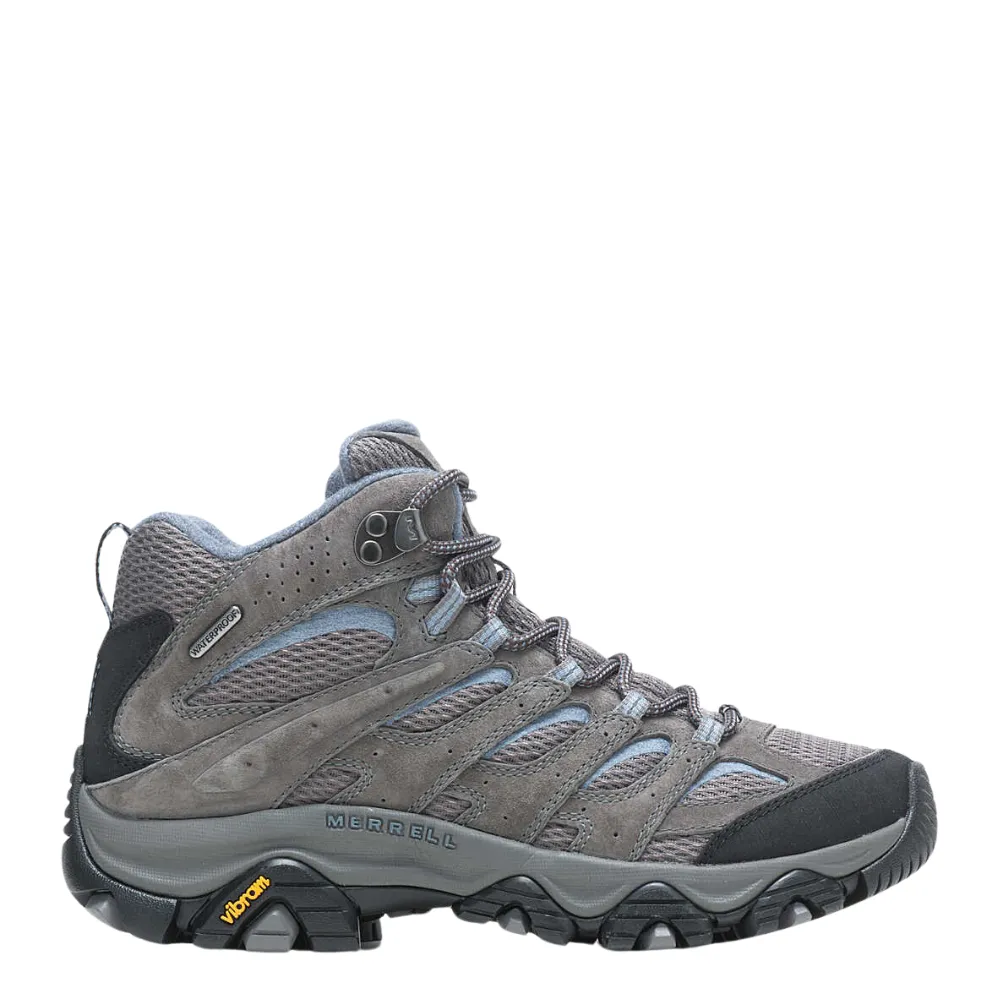 Metallic Buckle Merrell Women's Moab 3 Mid Waterproof in Granite Weather-Ready
