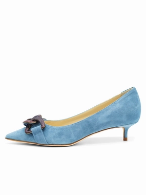 Bimmi Pointed Toe Kitten Heel Summer Sandals Open Back