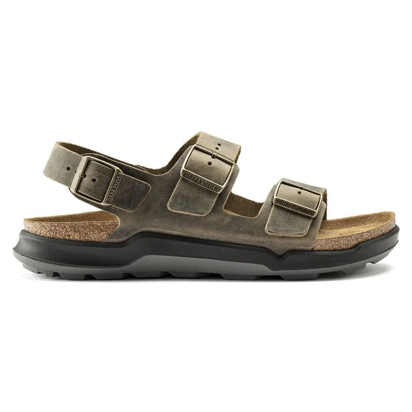 Summer Comfort Slides Multi Purpose Sandals Milano Rugged | Oiled Leather | Faded Khaki
