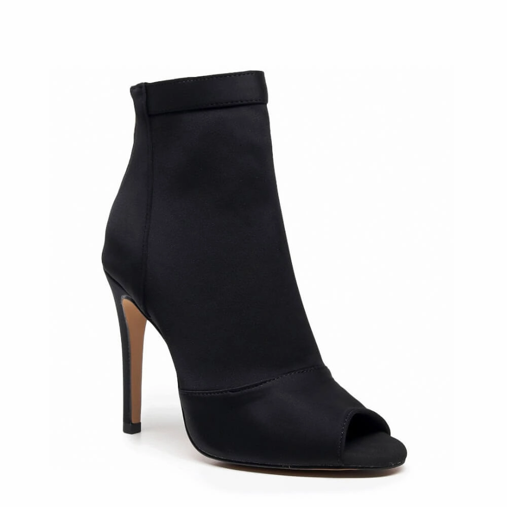 Mina - Black Lycra - Street Sole Weekend Mood Stylish Boots