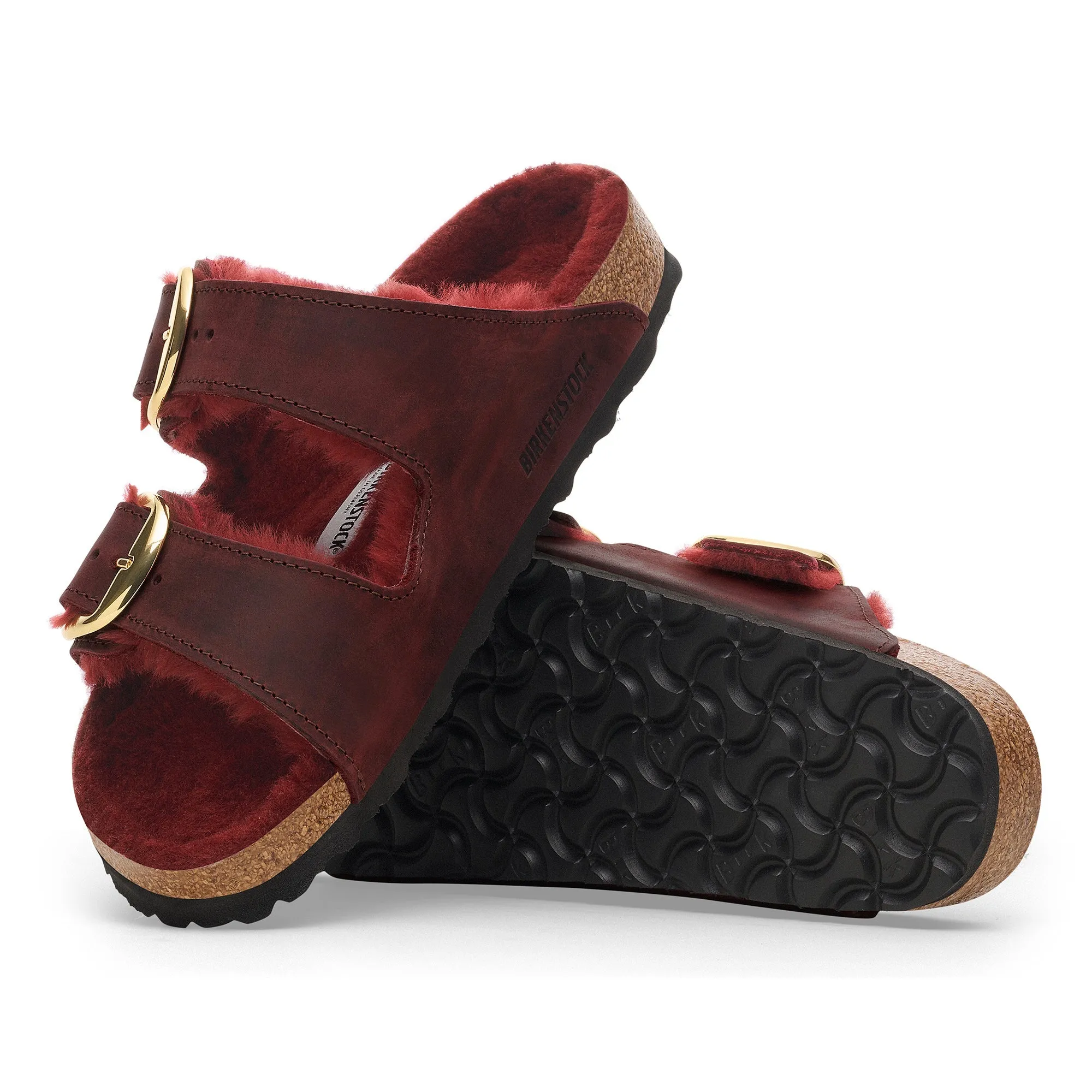 Arizona Big Buckle | Oiled Leather/Shearling | Zinfandel Shock absorption
