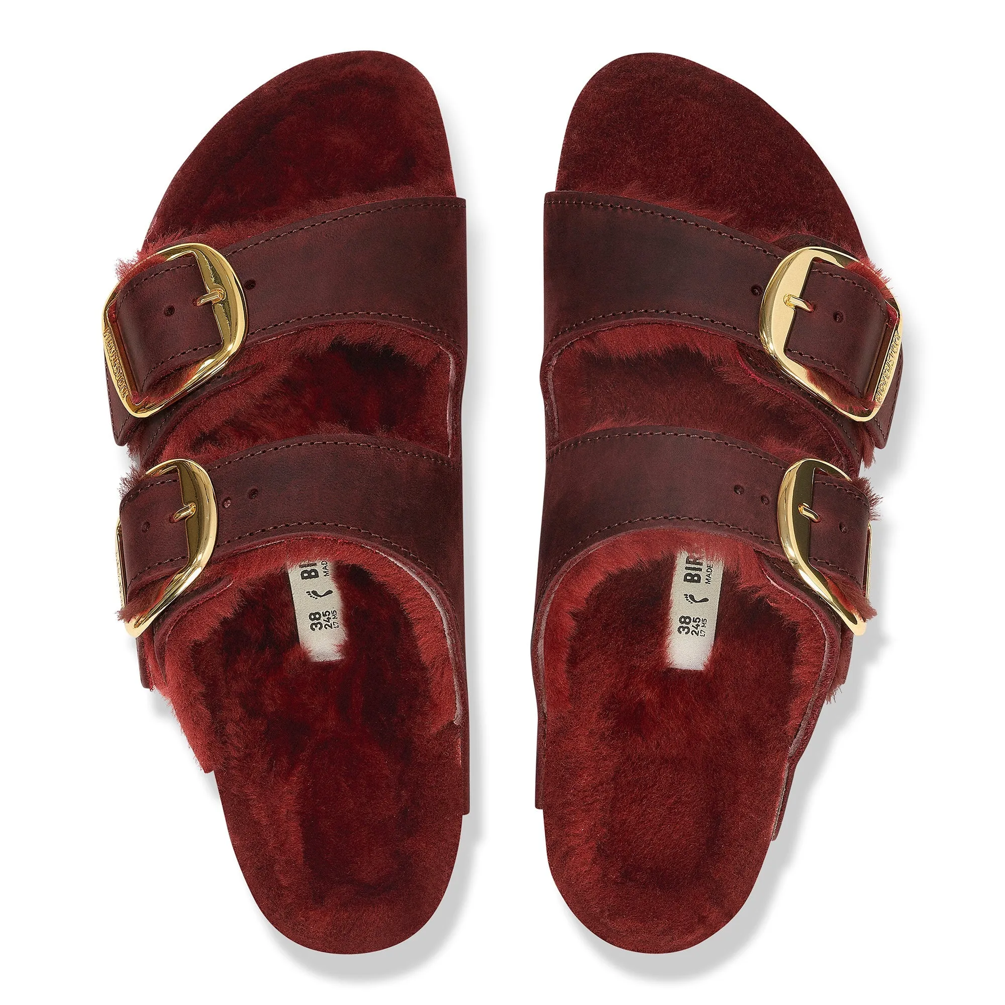 London Cool Arizona Big Buckle | Oiled Leather/Shearling | Zinfandel