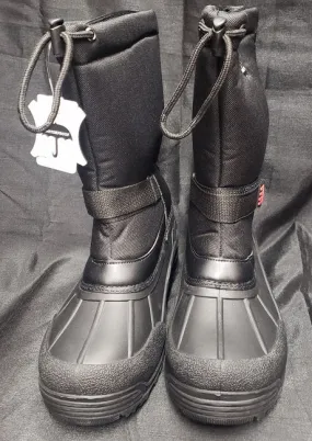 Cruz -- Men's 10" Waterproof Pull-On Boot -- Black Grippy Outsole Cold Climate orthopedic