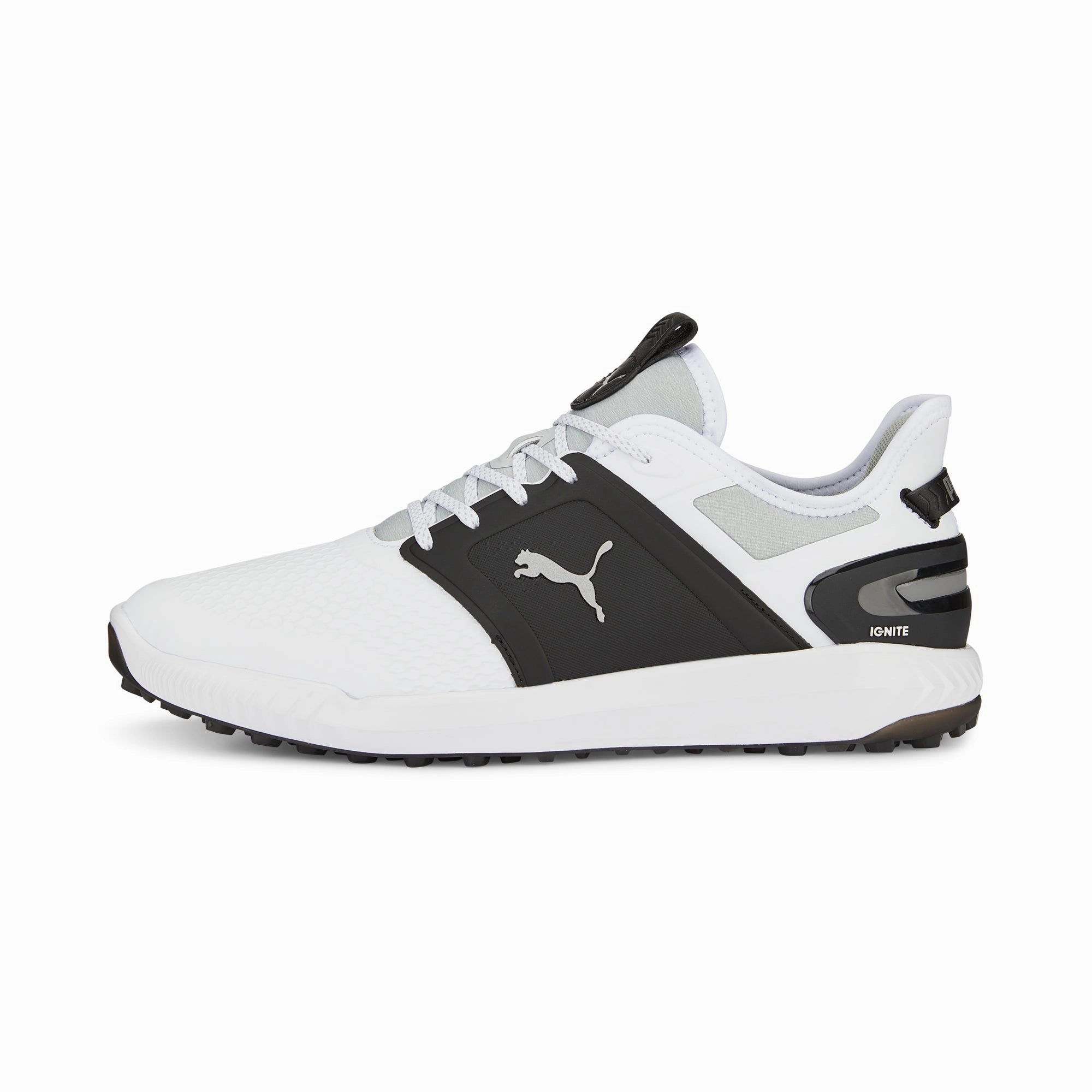 Adaptive Steps IGNITE ELEVATE Spikeless Golf Shoes | Puma White / Puma Black / Metallic Silver