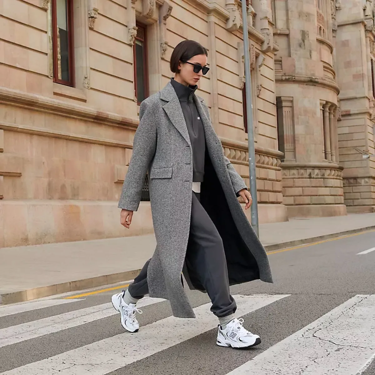 New Balance 530 in White with Natural Indigo Firm Step Shock-absorbing