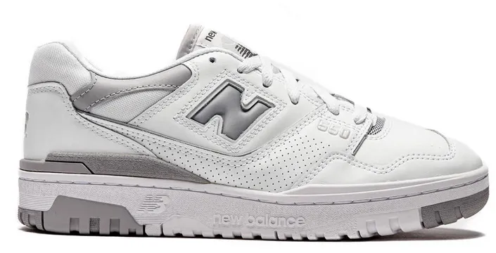 School Style Heel Safe New Balance 550 White/Silver (W)