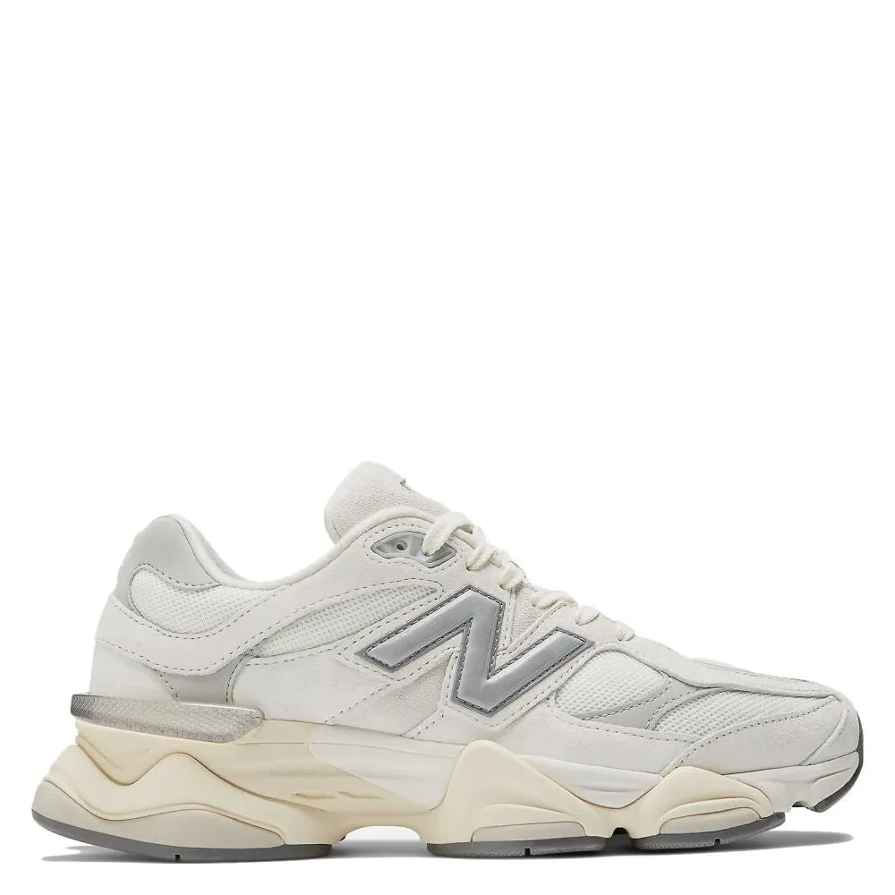 New Balance 9060 in Sea Salt with Concrete and Silver Metallic Flexible form Flexible structure