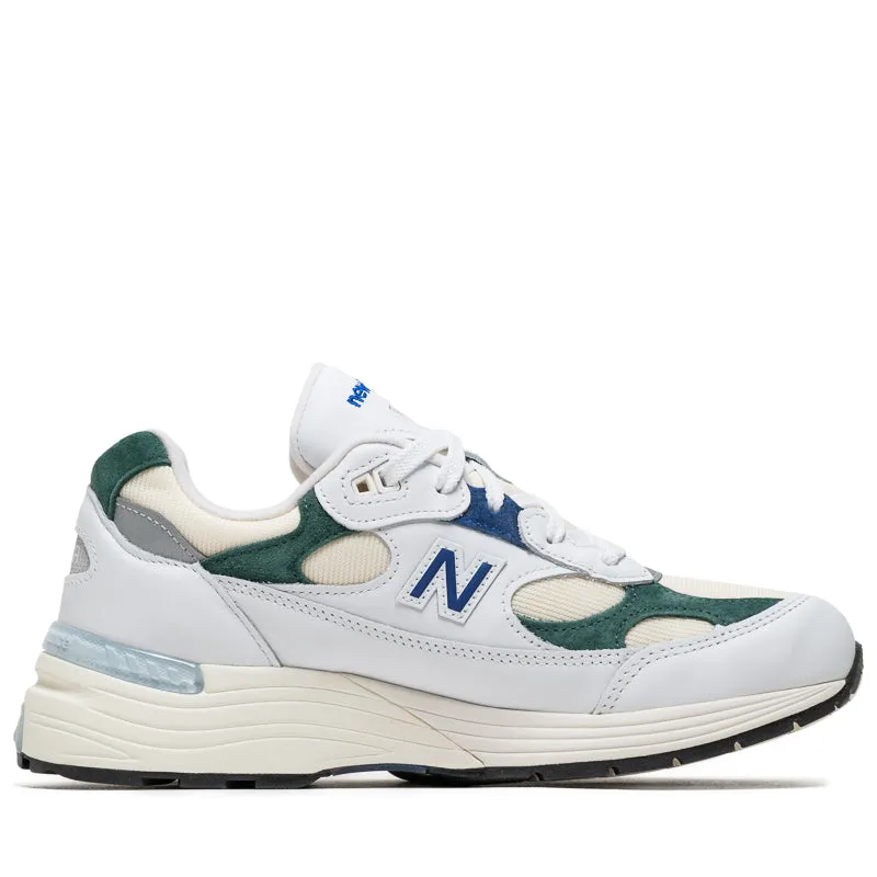 New Balance Made In USA 992 - White/Marsh Green TPU Outsole