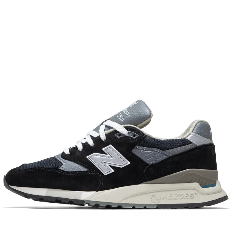 mesh - upper - feature shoes running in private tracks shoes New Balance Made in USA 998 - Black/Silver