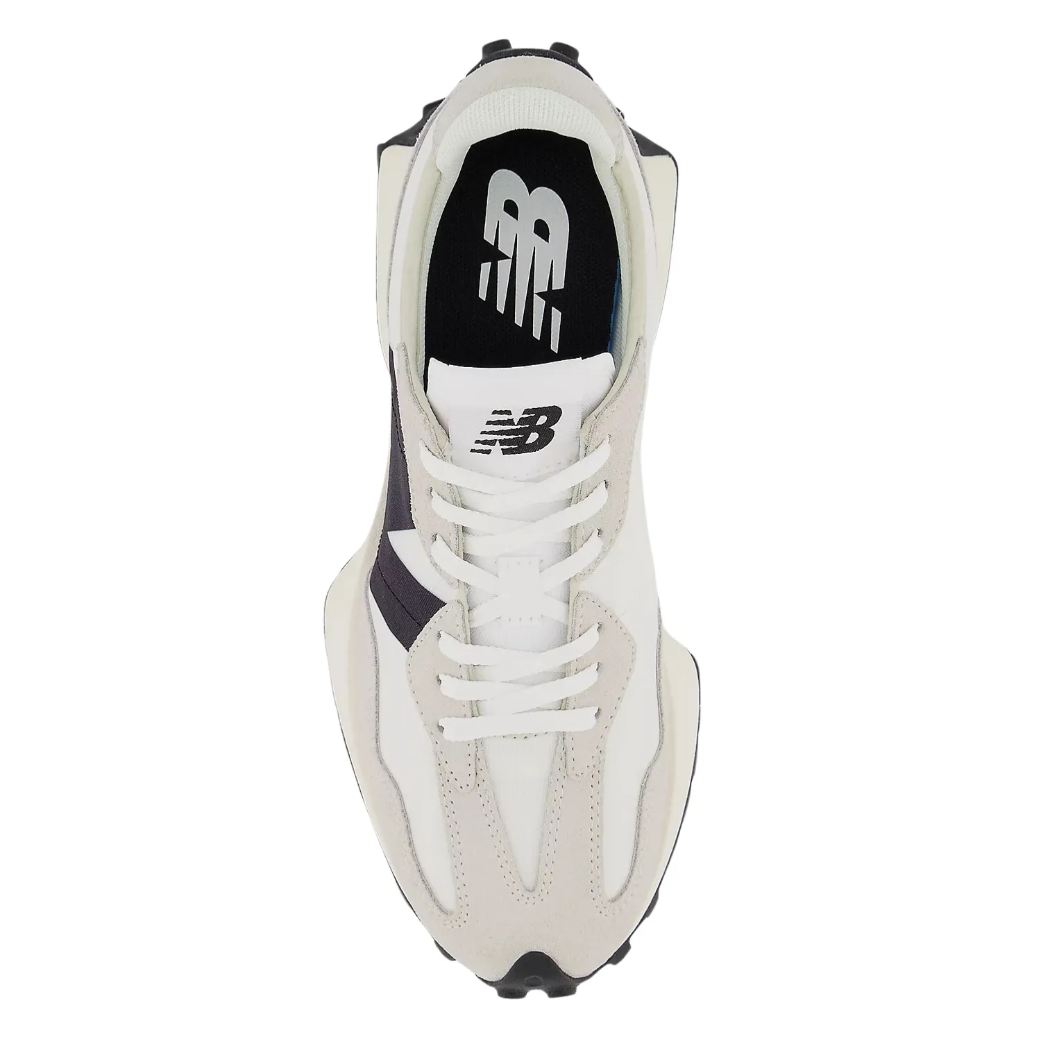 Beach Walk New Balance Women's 327 in Sea Salt with White and Black Energy Return Frame