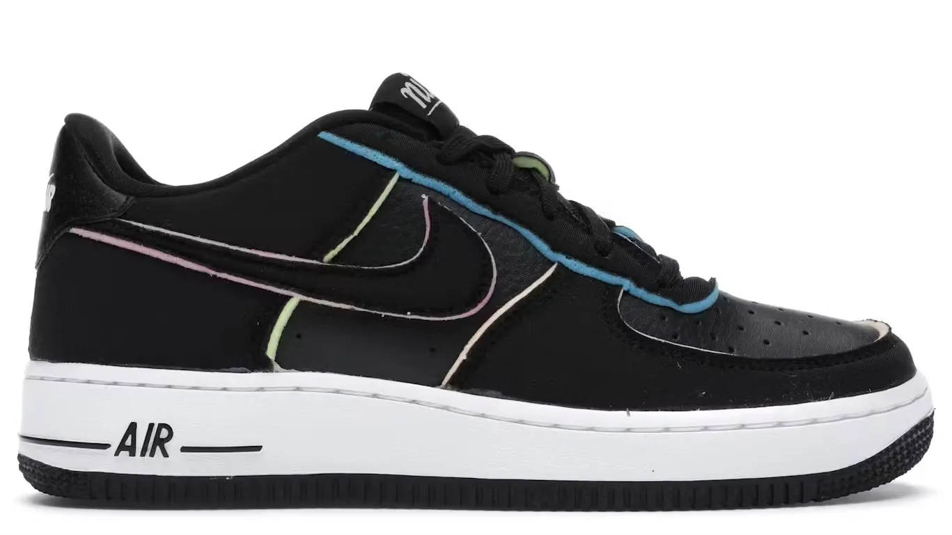 Training heel cup Nike Air Force 1 Low Black Pink Barely Volt (GS)