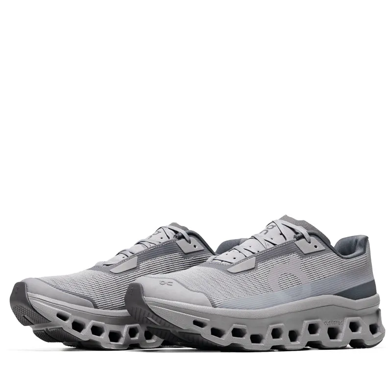 running for personal records On Cloudmonster Void - Alloy/Glacier