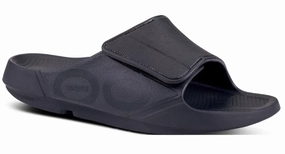 OOFOS 1550 OOAHH SPORT FLEX - MATTE BLACK Functional Walking Shoes Leaf Touch