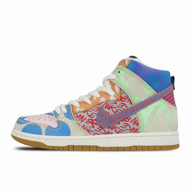 Nike SB What The Dunk High Anti-Slippery Men's Skateboarding Shoes Lightweight Design Comfort Grip
