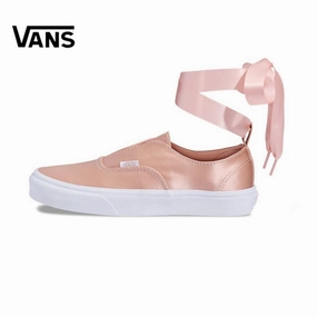 Original New Arrival Vans Aut Women's Classic Authentic Low-top Skateboarding Shoes Shock Guard Silver Shine