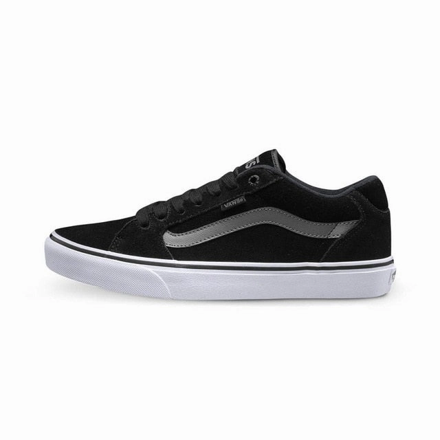 Original  Vans Black Color Low-Top Men's Skateboarding Shoes Removable insole Step Light